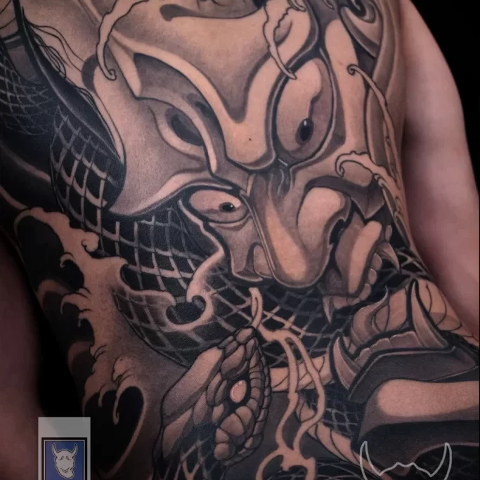 hannya-and-snake-japanese-full-back-tattoo 4